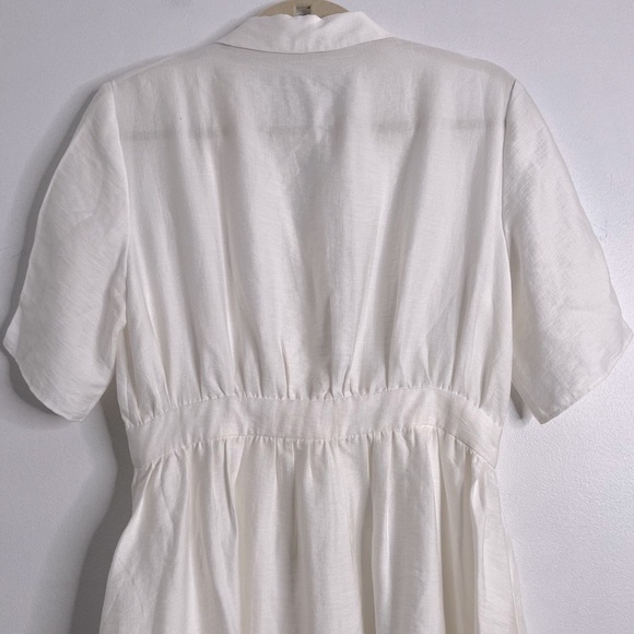 HeyDress White Button Front Retro Inspired Short Sleeve White Dress Size Medium - Picture 5 of 9